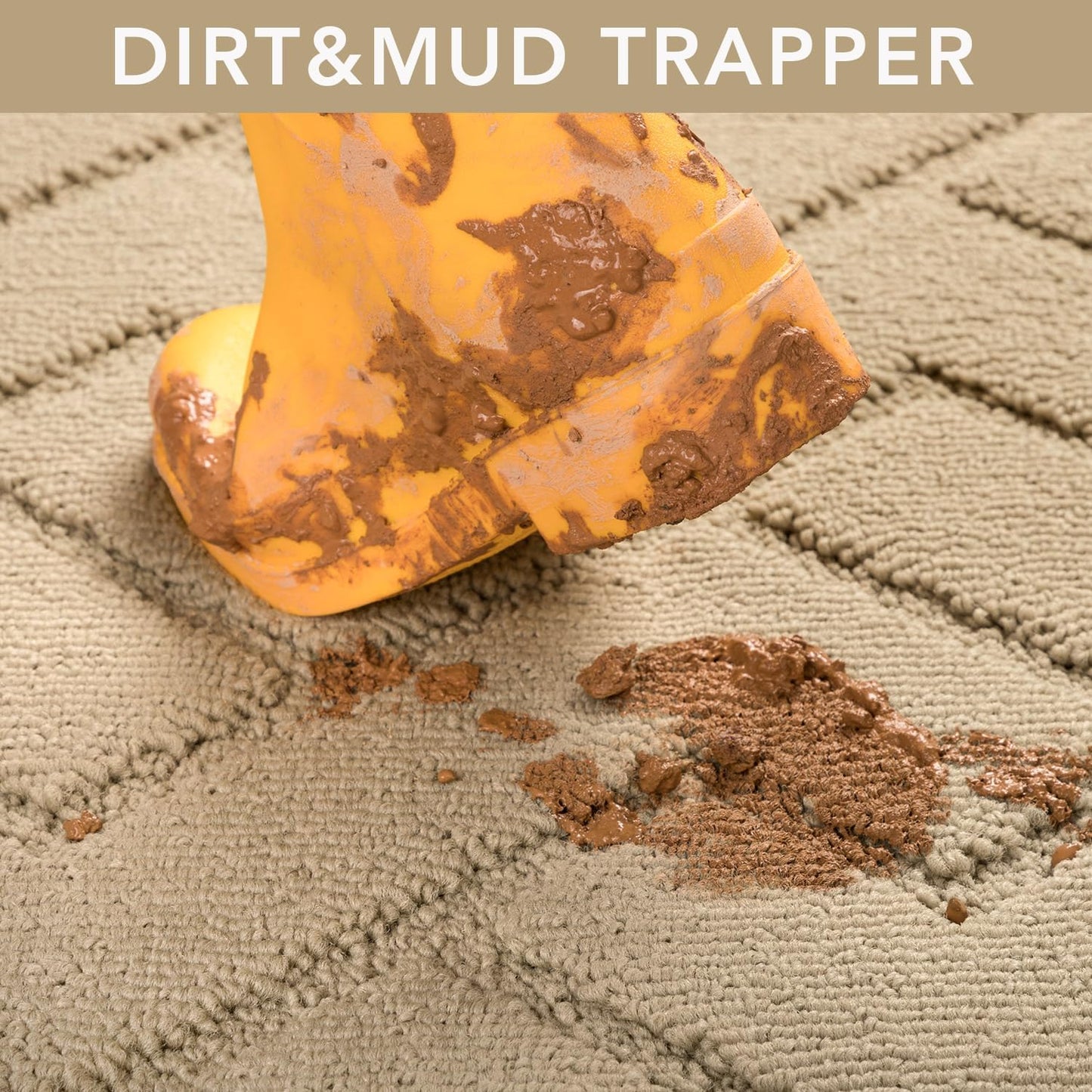 hicorfe Front Door Mat Outside Entrance,20"x31.5" Absorbent Muddy Dirt Resist Welcome Door Mats Outdoor Indoor,Stain and Fade Resistant,Non Slip Backing Entry Mat Doormat for Entryway(Beige)