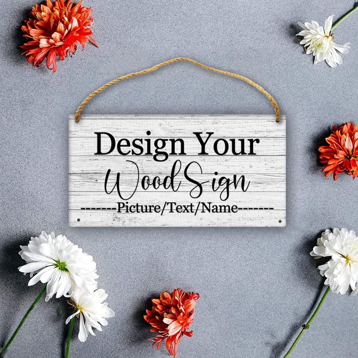 Custom Personalized Board Hanging Wood Sign, Design Your Welcome Sign, Customizable Wall Plaque, House Wood Sign for Garden Yard Home Farmhouse 9.8x5.1 inch