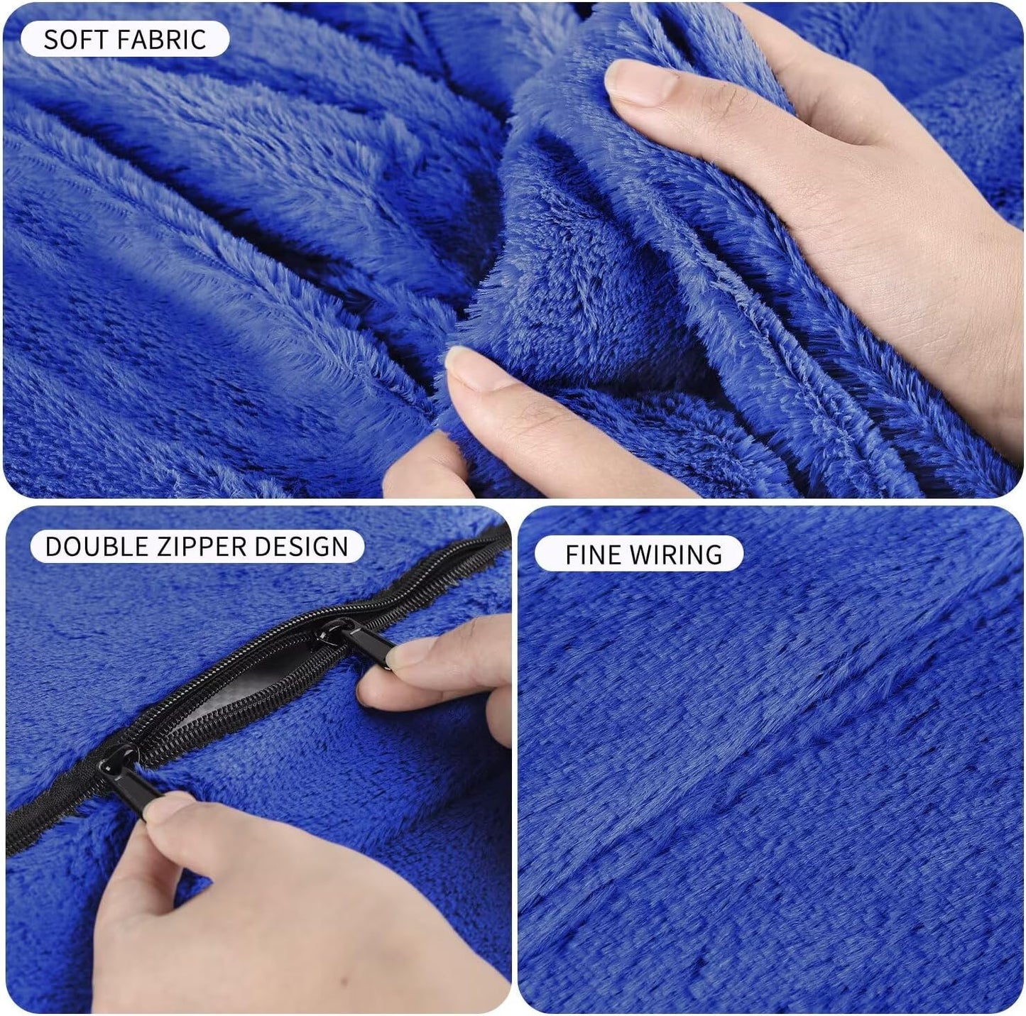 Bean Bag Chair for Adults 5FT,Soft Removable Cover for Teens/Girls Bedroom,Fluffy Giant Round Floor Beanbag Lounger Chairs (No Filler,Sapphire)