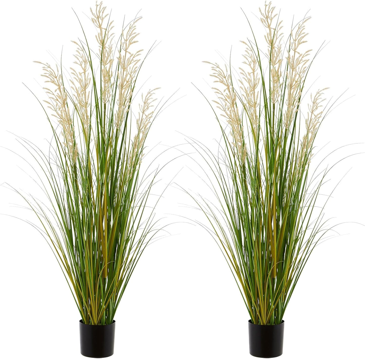 Artificial Plant, 47in Tall, 2pk Grass, Faux House Plants in Pot, Indoor Decorative Flowers &Greenery for Home and Office, Ideal Housewarming Gift