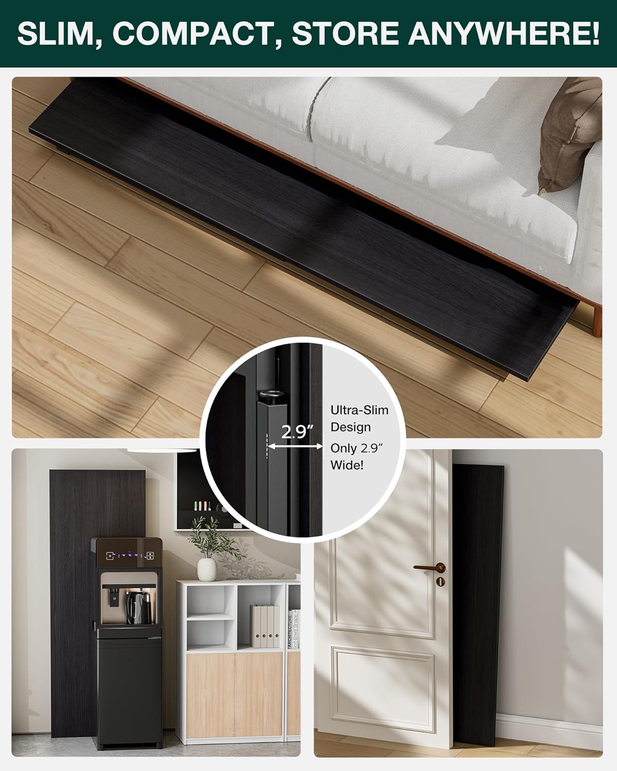 Frylr Small Folding Computer Desk – Portable 55.1 Inch Foldable Laptop Table, Collapsible and Compact for Easy and Fast Setup, Lightweight for Small Spaces, Home Craft and Study Use, Charcoal Wenge