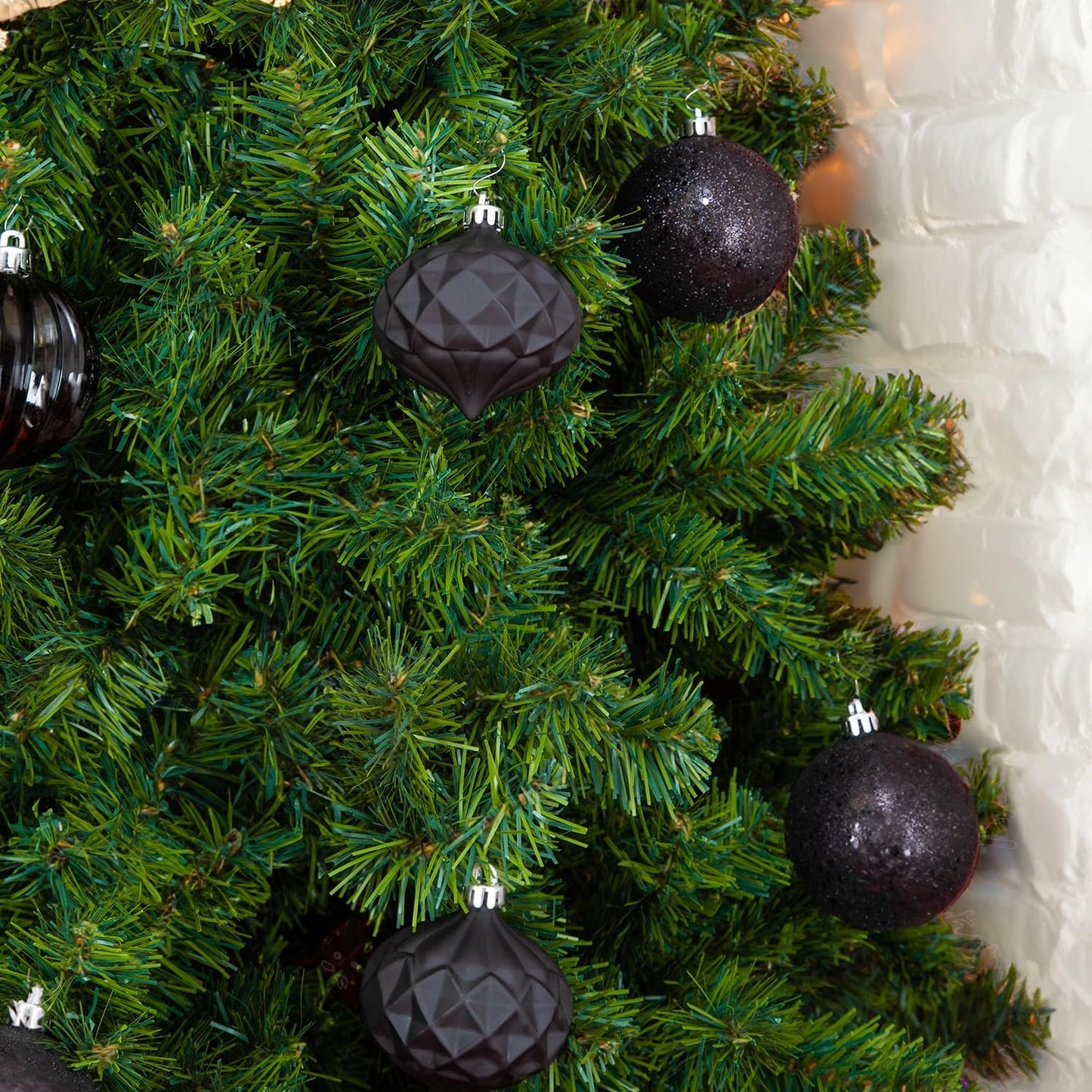 Every Day is Christmas Ornaments, Shatterproof Christmas Tree Ornament Set, Christmas Balls Decoration 35 Count (2.75"/70mm, Black)