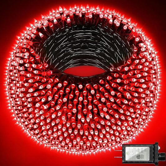 1500 LED 470FT Christmas Lights Outdoor,12 Lighting Modes Christmas String Lights with Timer, Dimmable Plug in Red LED StringLights Waterproof for Yard Tree Wedding Party Holiday Red