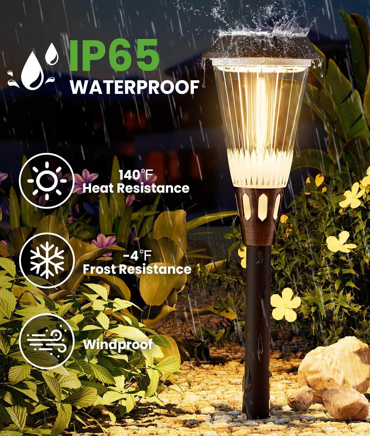 Bright Solar Pathway Lights Outdoor 8 Pack, 2-in-1 Warm&Cool Solar Lights Outdoor, Pathway Landscape Lighting Waterproof IP65, Auto On/Off Outdoor Light for Lawn Patio Walkway Garden Landscape