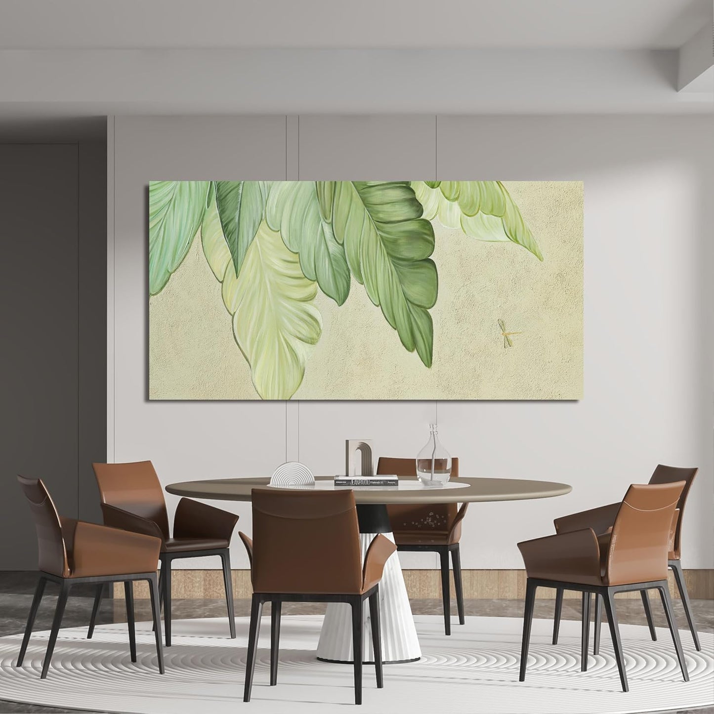 Canvas Wall Art Decor Large Modern Green Wall Art Prints Wall Art Pictures for Living Room Art Work for Wall Decor Boho Botanical Wall Art Oversized Artwork for Walls Bedroom Office Decor 29" X 58"