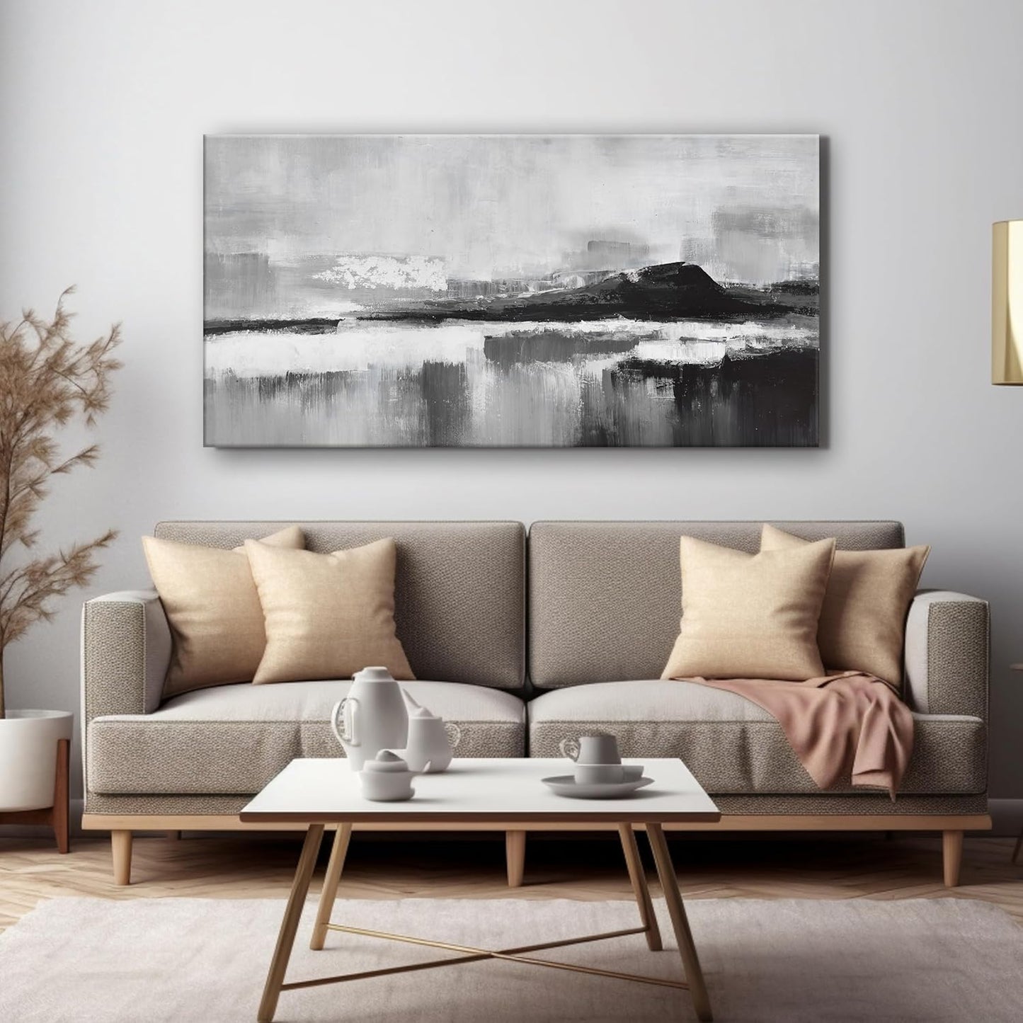 Black and White Abstract Canvas Wall Art Decor Modern Wall Decorations Home paintings Decor Wall Art Prints Artwork for Living Room Wall Bedroom Kitchen Office Decor 20"×40"