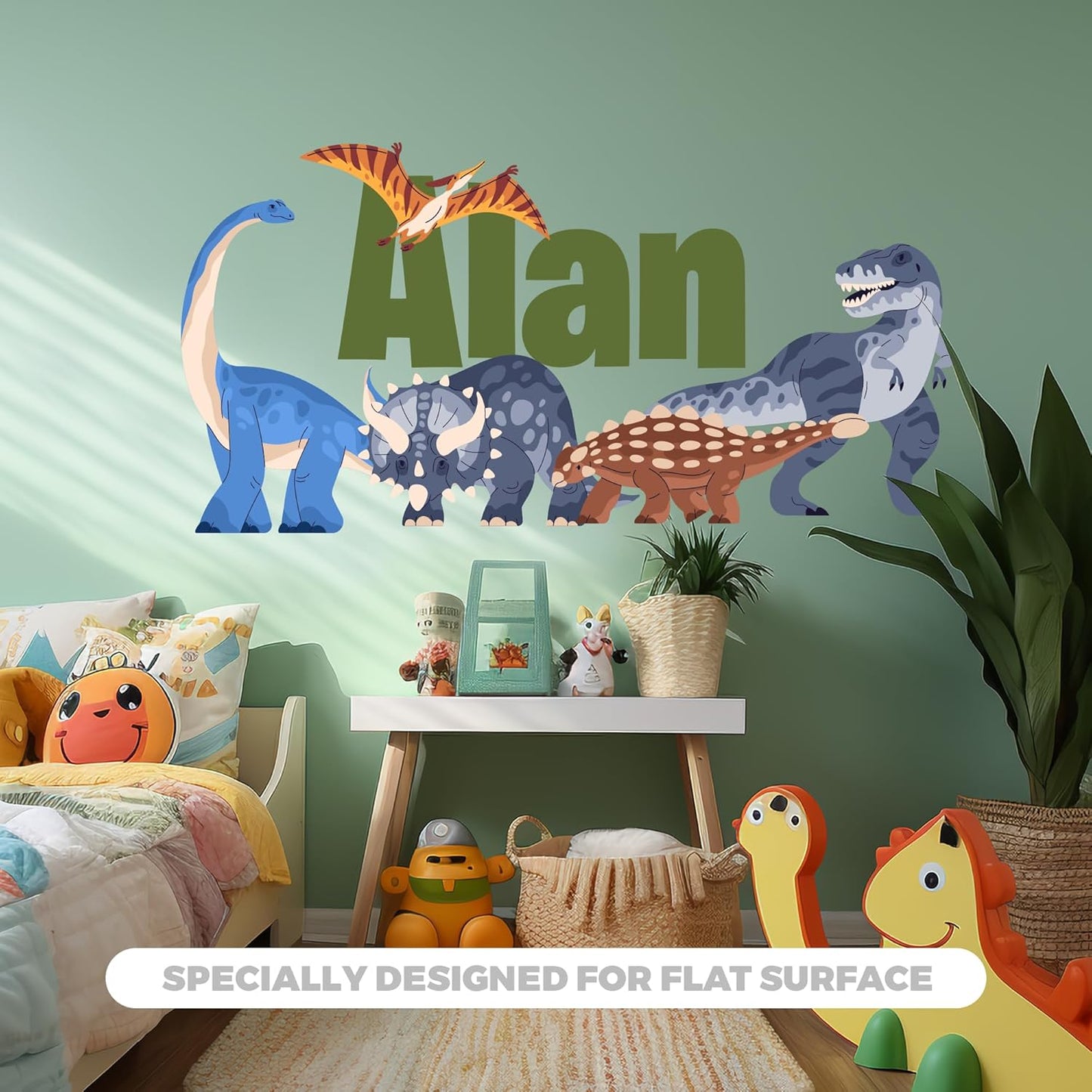 CRYPTONITE Custom Stickers Name for Dinosaur Decorations I Dinosaur Room Decor for Boys I Custom Vinyl Stickers for Dinosaur Wall Decor I Name Wall Decal for Bedroom Decor I Multiple Size Options