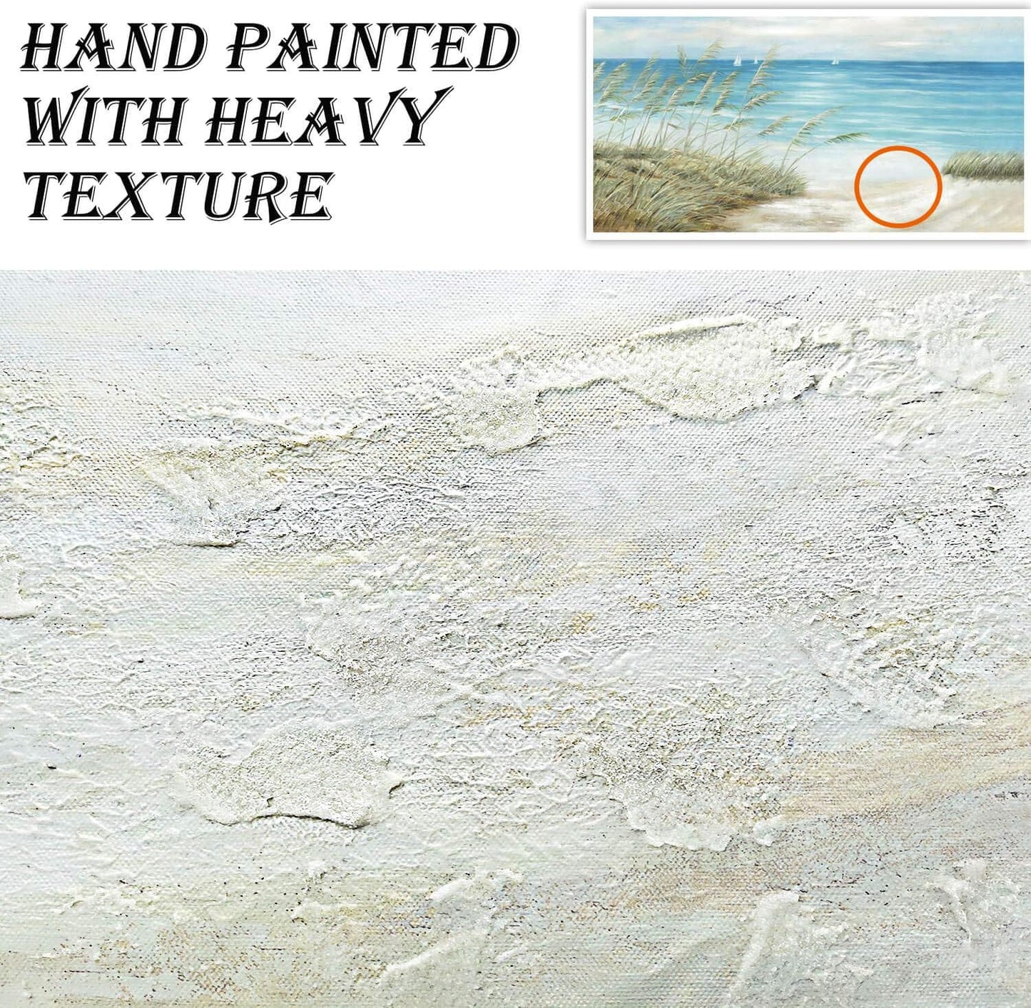 cozy country Coastal Wall Art 45"x30" - Beach Pictures Ocean Canvas Decor - Nautical Artwork Seascape Hand Painting for Living Room, Sea House