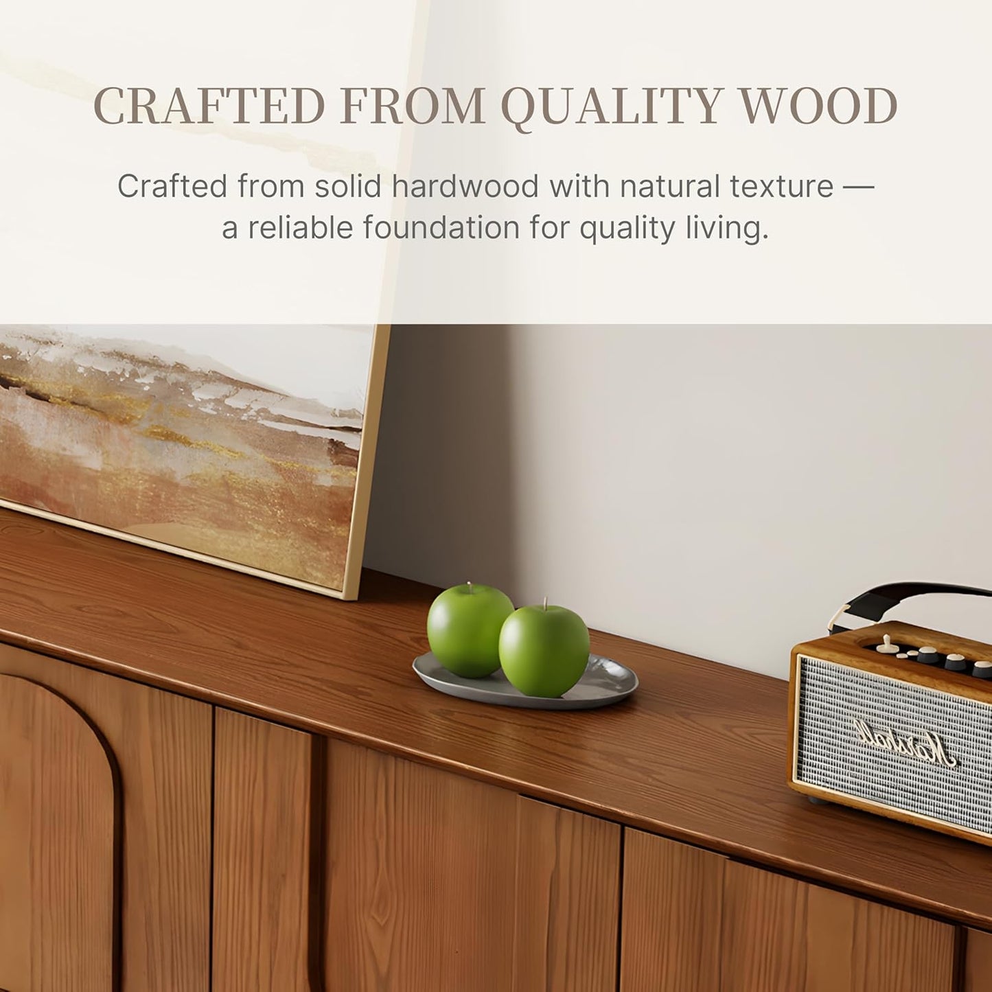 Mid-Century Modern TV Stand, 71'' Walnut TV Stand with Storage, Wooden TV Consoles Entertainment Center TV Table for Living Room, Bedroom