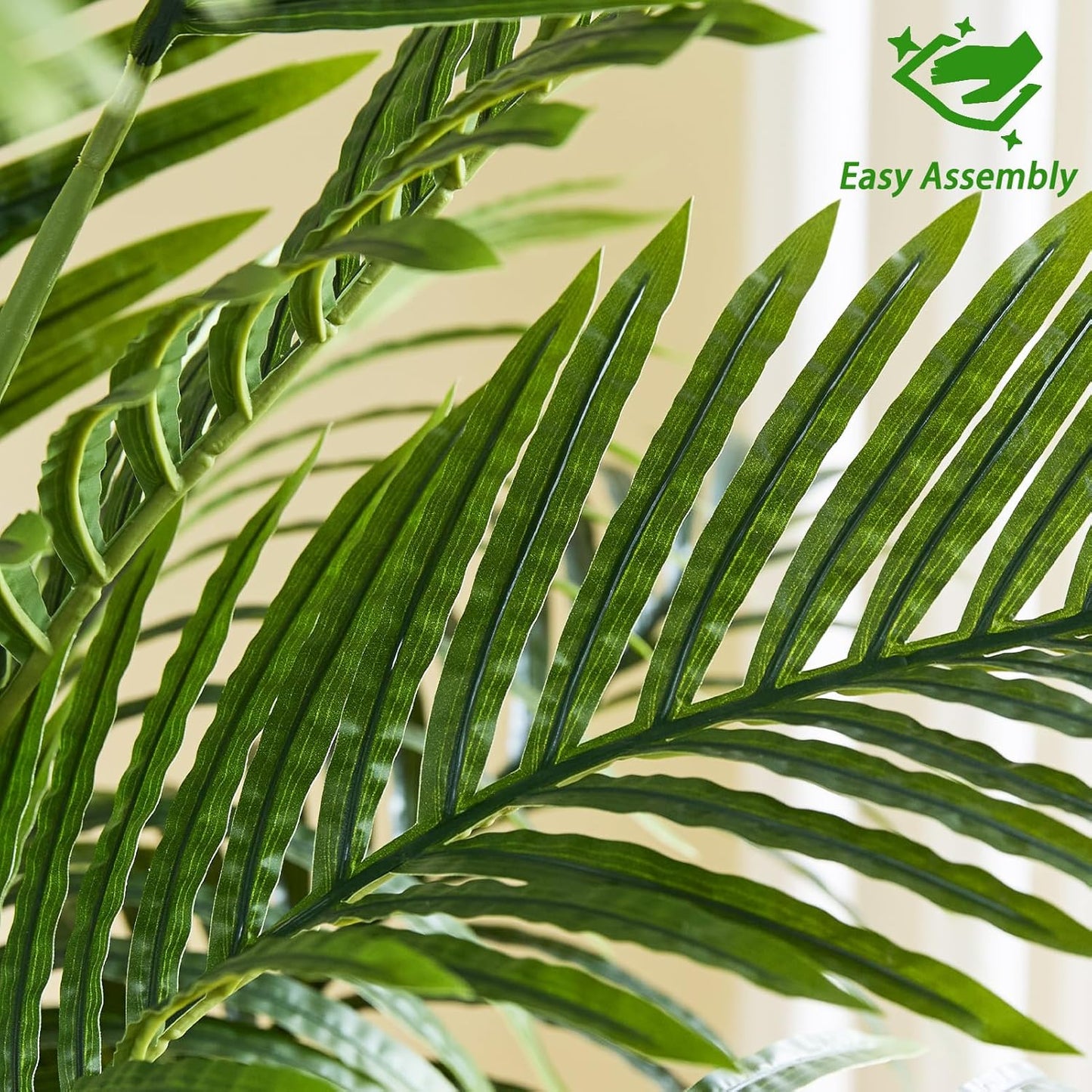 Artificial Palm Tree 7FT - Fake Tree with White Planter - Faux Tropical Areca Floor Plant in Pot - Artificial Silk Plant for Home Office Living Room Decor Indoor Outdoor Artificial Trees