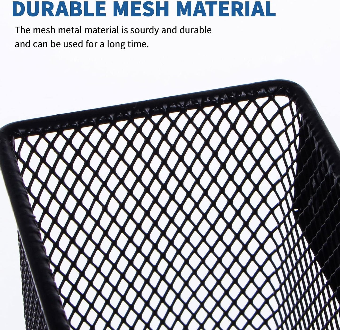 dedoot 2 Pack Magnetic Pen Holder, 3.45x2.3x2.6 Inch Magnetic Basket Locker Organizer Metal Mesh Pencil Memo Holder for Whiteboard, Fridge, Desk, Offices