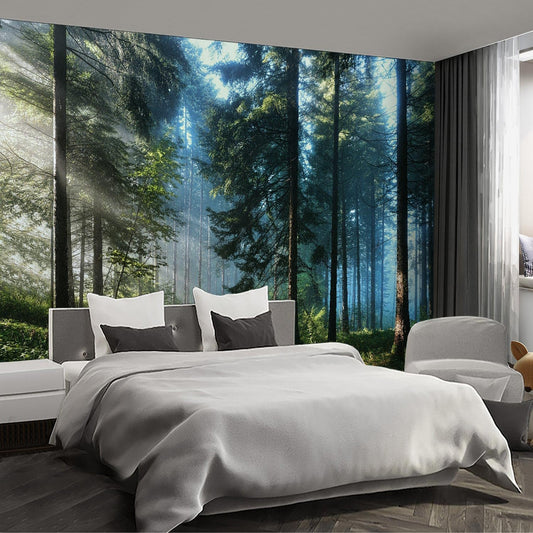 Forest Landscape Wall murals Woodland Tree Peel and Stick Wallpaper for Bedroom Living Room - 96"x137"
