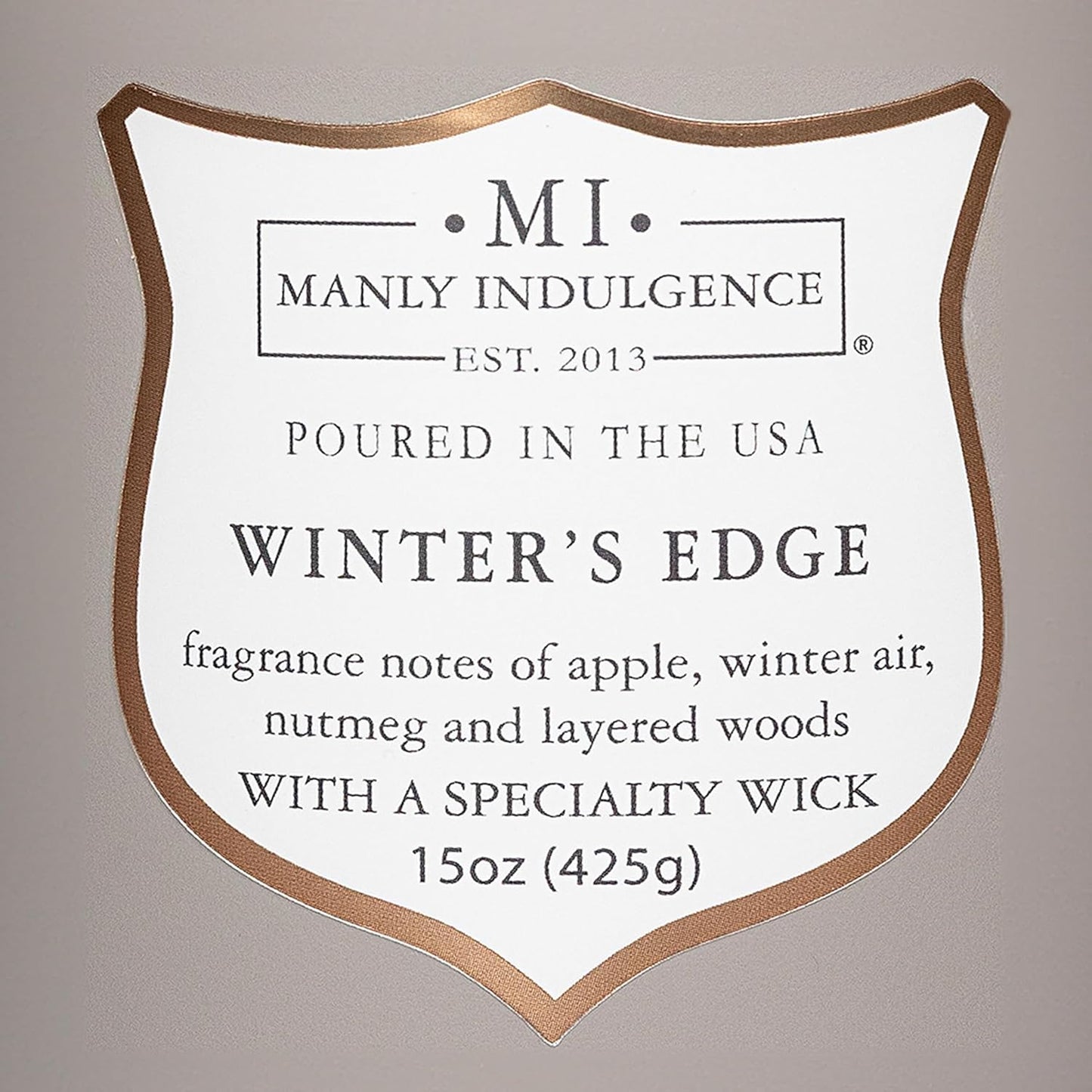 Manly Indulgence Winters Edge Scented Candles for Men, 15 oz Wooden Wick, Premium Soy Blend Wax, 60H Burn, Candles for Home Scented - Made in The USA
