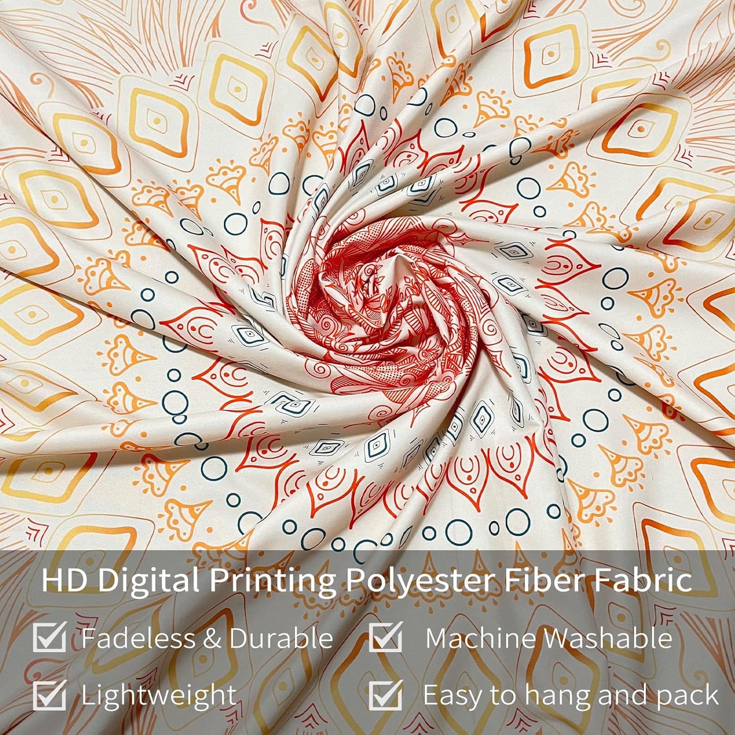 Damanse Floral Tapestry Wall Hanging Cute,Boho Wall Tapestry for Bedroom Aesthetic,Mandala Living Room Decor for Teen Girls (Yellow, 59.8"x78.7")