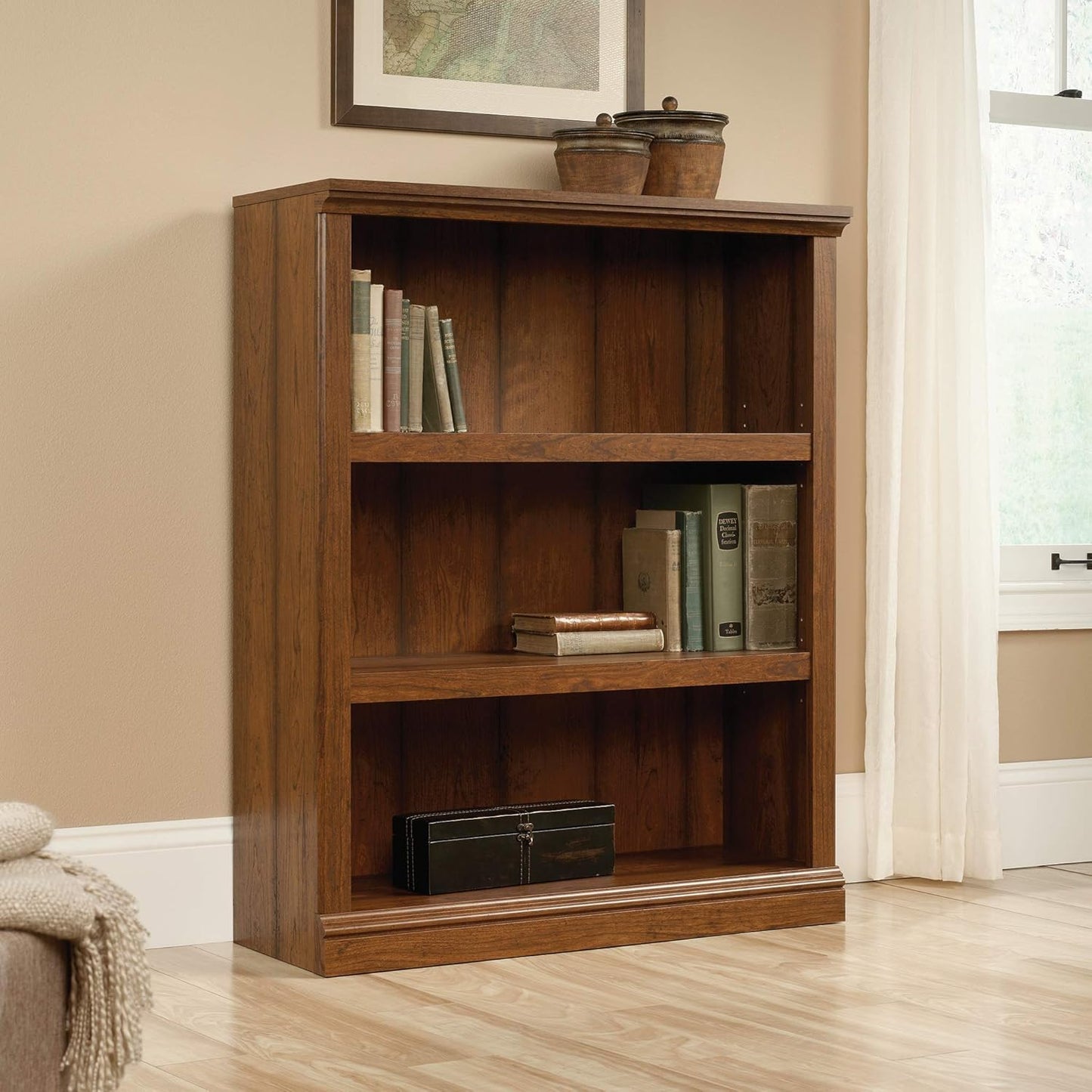 Sauder Miscellaneous Storage 3-Shelf Bookcase/ Book shelf, Washington Cherry finish