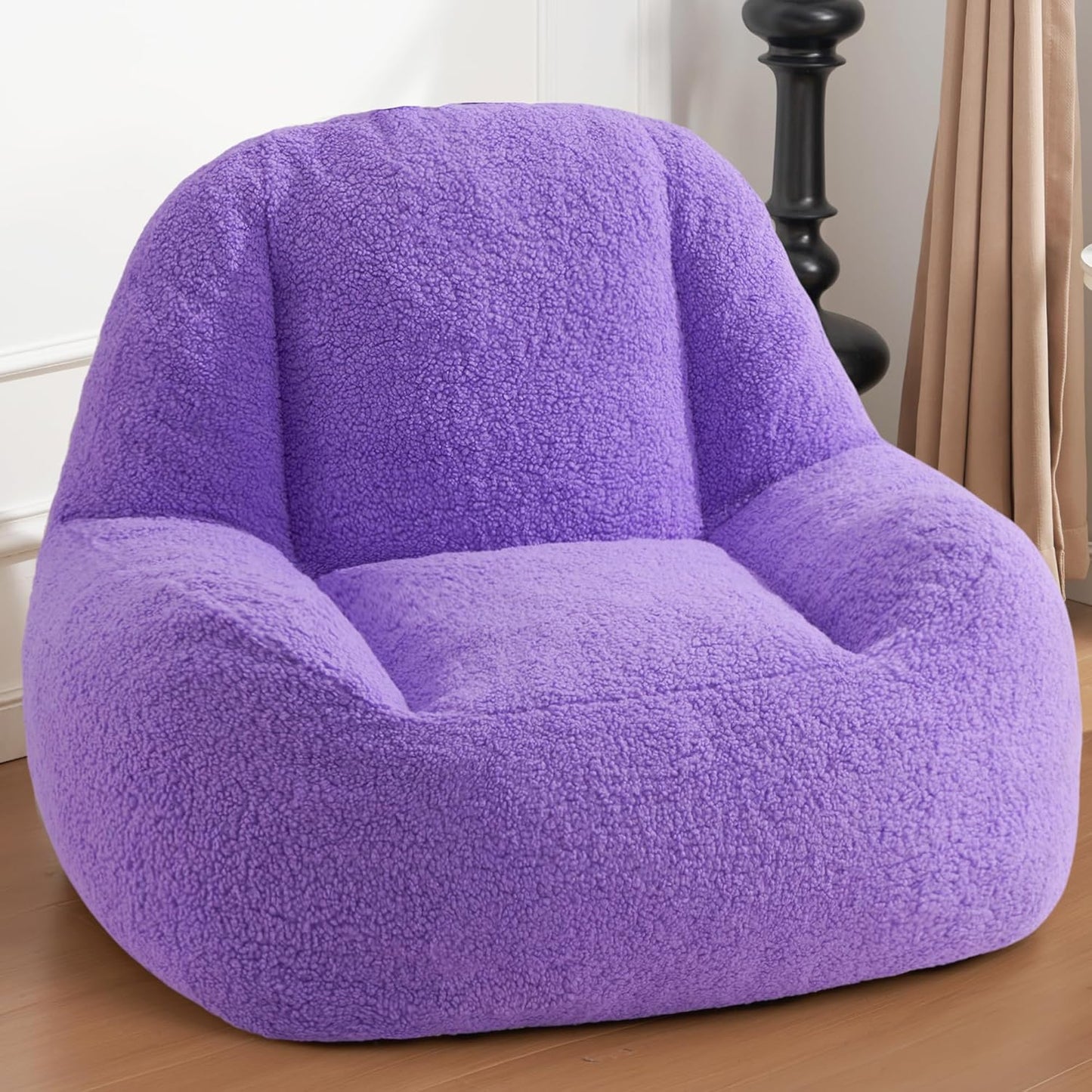 Homguava Bean Bag Chairs for Adults,Giant Beanbag Couch Adult Bean Bag Chair with Filler Included,Modern Lazy Sofa Comfy Chair for Living Room(Purple)