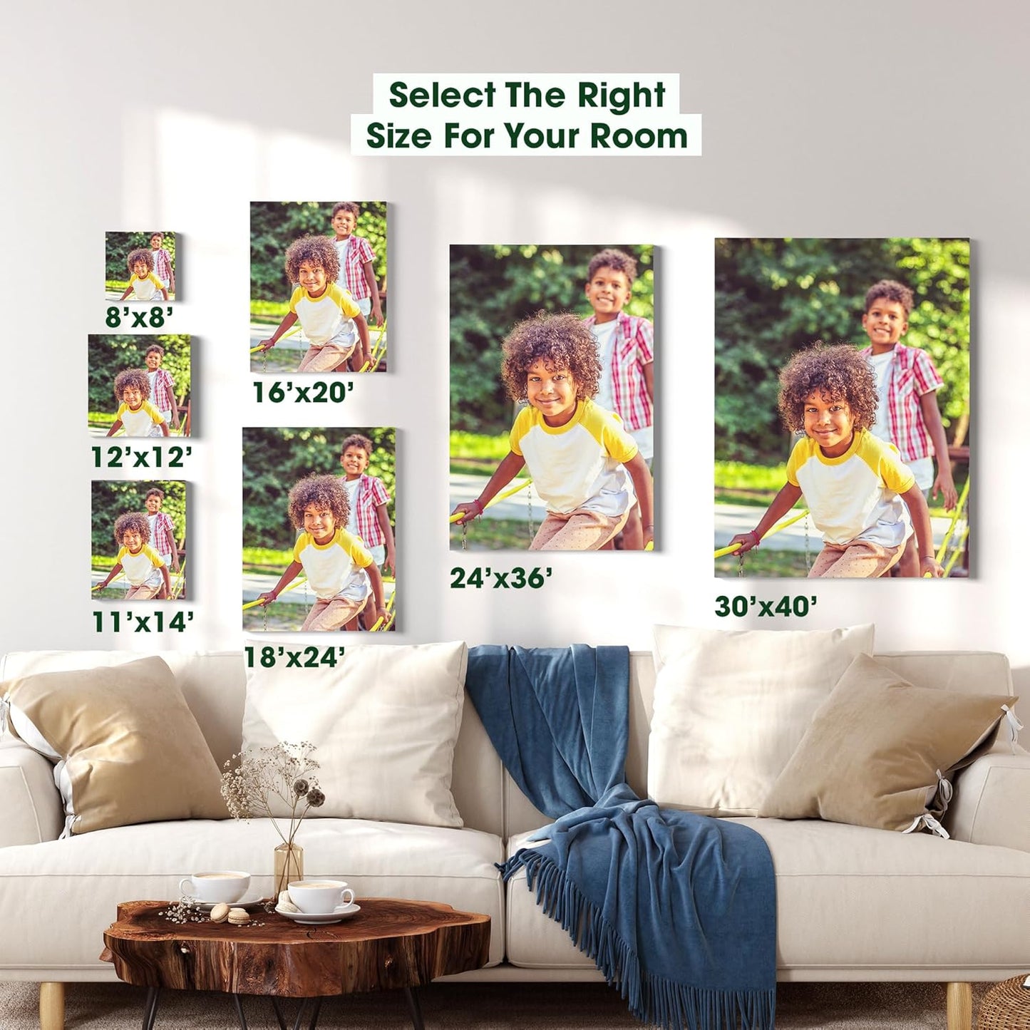 BuildASign Custom Canvas Prints with Your Photos – Personalized Picture To Canvas Wall Art, Perfect for Home Decor, Gifts & Keepsakes, Ready to Hang (11" L x 14" W x .75”D, Classic Brown)