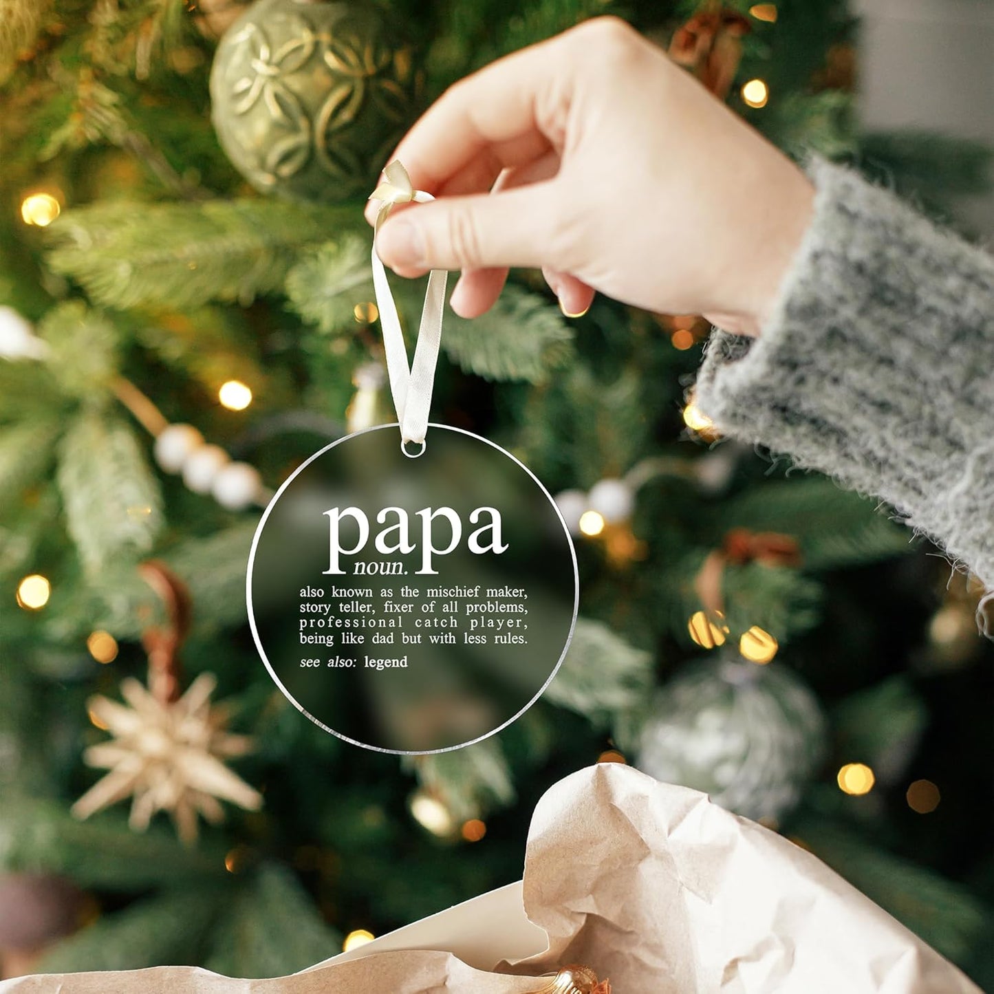 Grandpa Ornament - Grandpa Ornaments for Christmas Tree - Gifts for Grandfather - Acrylic Ornament 2024