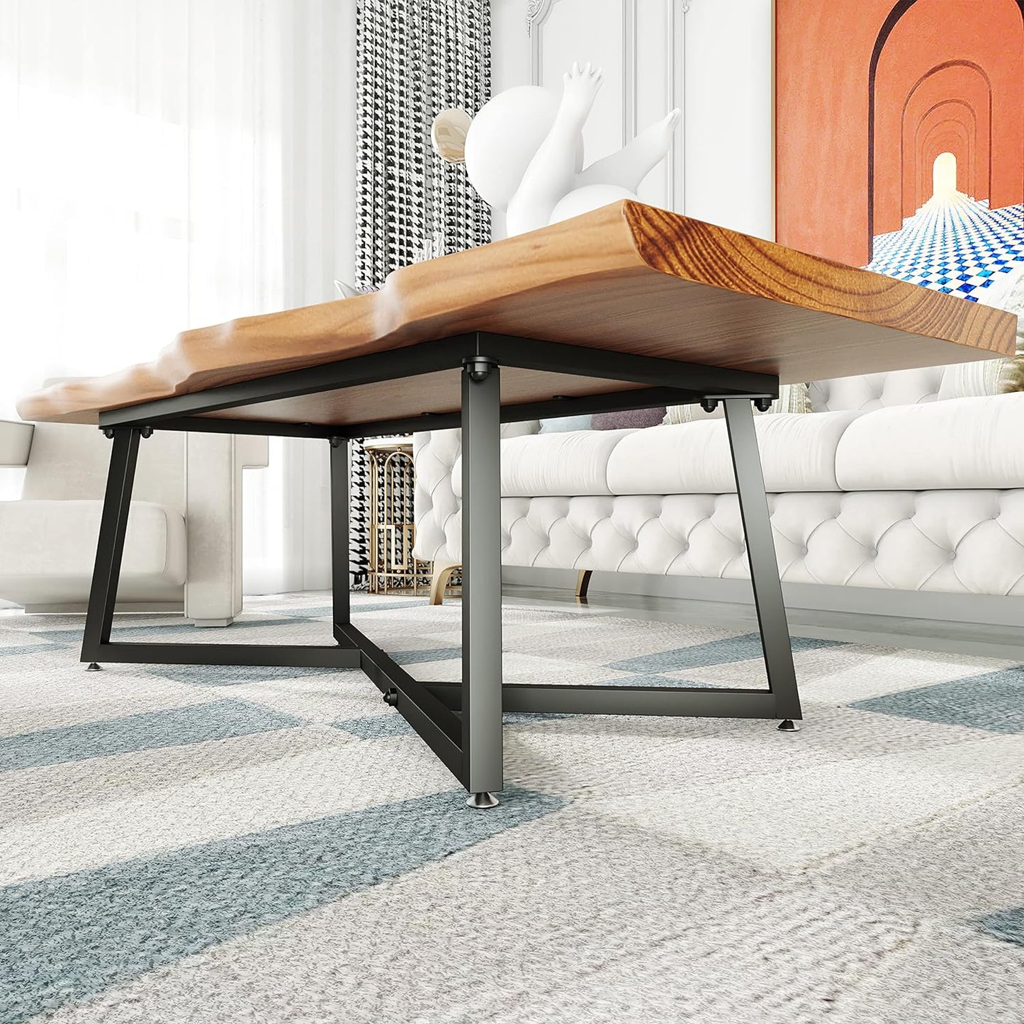 18 Inch Metal Coffee Table Legs, DIY Geometry Desk Base for Table Heavy Duty Furniture Legs for Office Modern Desks Night Stands, End Table, Bench, TV Stands, Etc