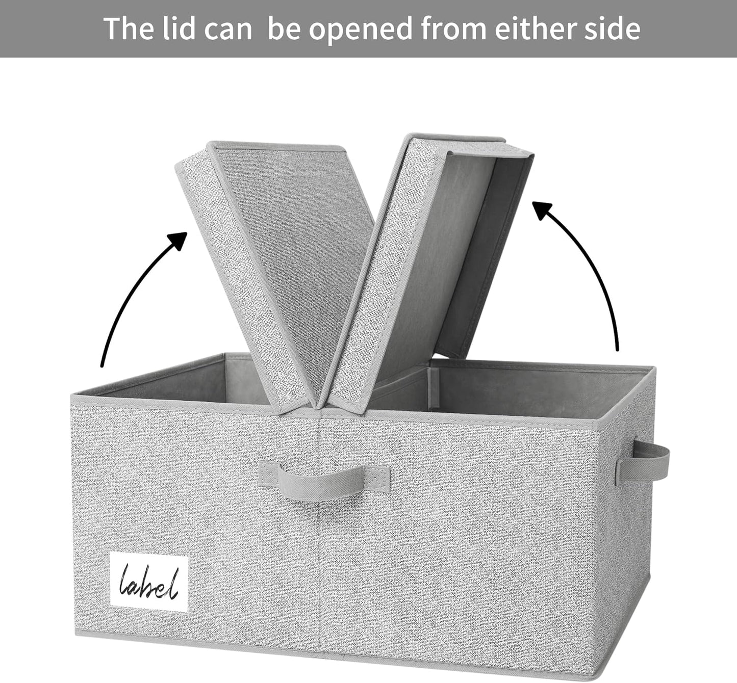 GRANNY SAYS Fabric Storage Bin with Lid, Decorative Storage Box, Extra Large Storage Baskets, Closet Organizer, Gray, 1-Pack