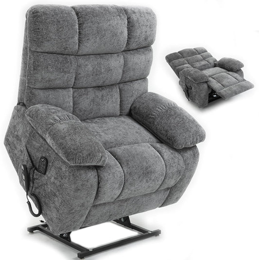 Lazy Boy Recliner Chair with Lumbar Heating ， Adjustment Power Lift Recliner Chair for Elderly/Big and Tall Recliners for People Up to 6'2"/350lb Range
