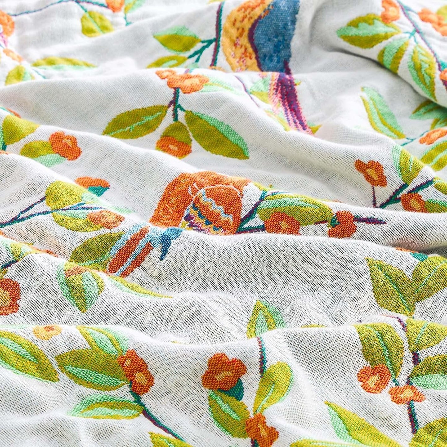 Boho Throw Blanket for Bed, 100% Cotton Soft Rustic Quilt Fall Blanket, 80"x90" Floral Printed Farmhouse Decor Bed Blankets, All Season Rustic Reversible Bohemian Throw Quilt