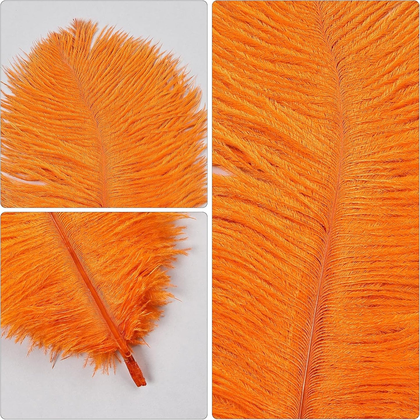 THARAHT Orange Ostrich Feathers 24pcs Natural Bulk 10-12Inch 25cm-30cm for Crafts Wedding Party Centerpieces Halloween and Home Decoration Feathers