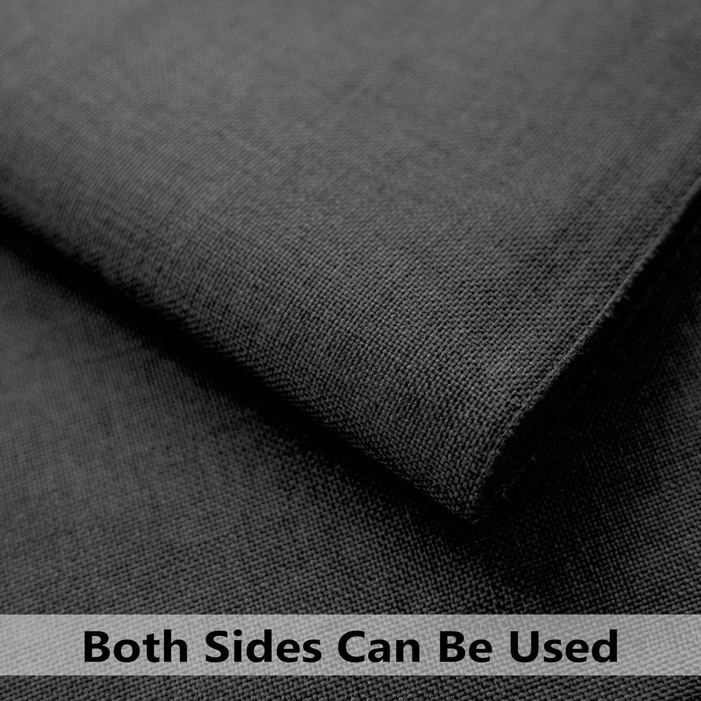 Demetex Black Placemats Set of 4 Stain Resistant Cloth Place Mats Heat Resistant Linen Table Plate Mats for Kitchen Dining Party Gathering, Black