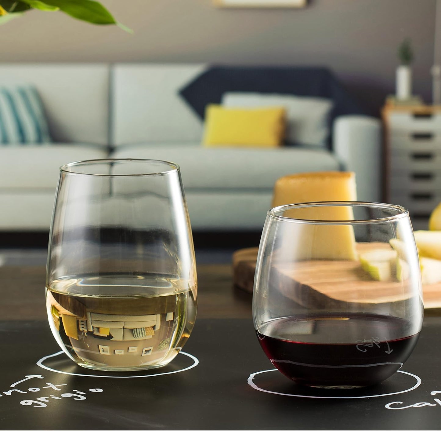 Libbey Stemless Wine Glasses Set of 12, Dishwasher Safe Set Of Wine Glasses, Perfect for Cocktails, Water, and Outdoor Glassware