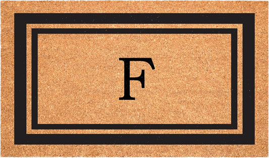 Calloway Mills 152962448 Black Border 24" x 48" Monogram Doormat (Letter F)