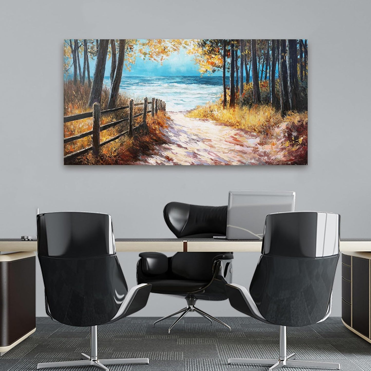 Canvas Wall Art Decor Artwork for Walls Nature Forest Wall Art Decor Canvas Modern Art Wall Decor Coastal Beach Forest Wall Art for Living Room Art Work Prints for Home Office Room Wall Decor 20"X40"