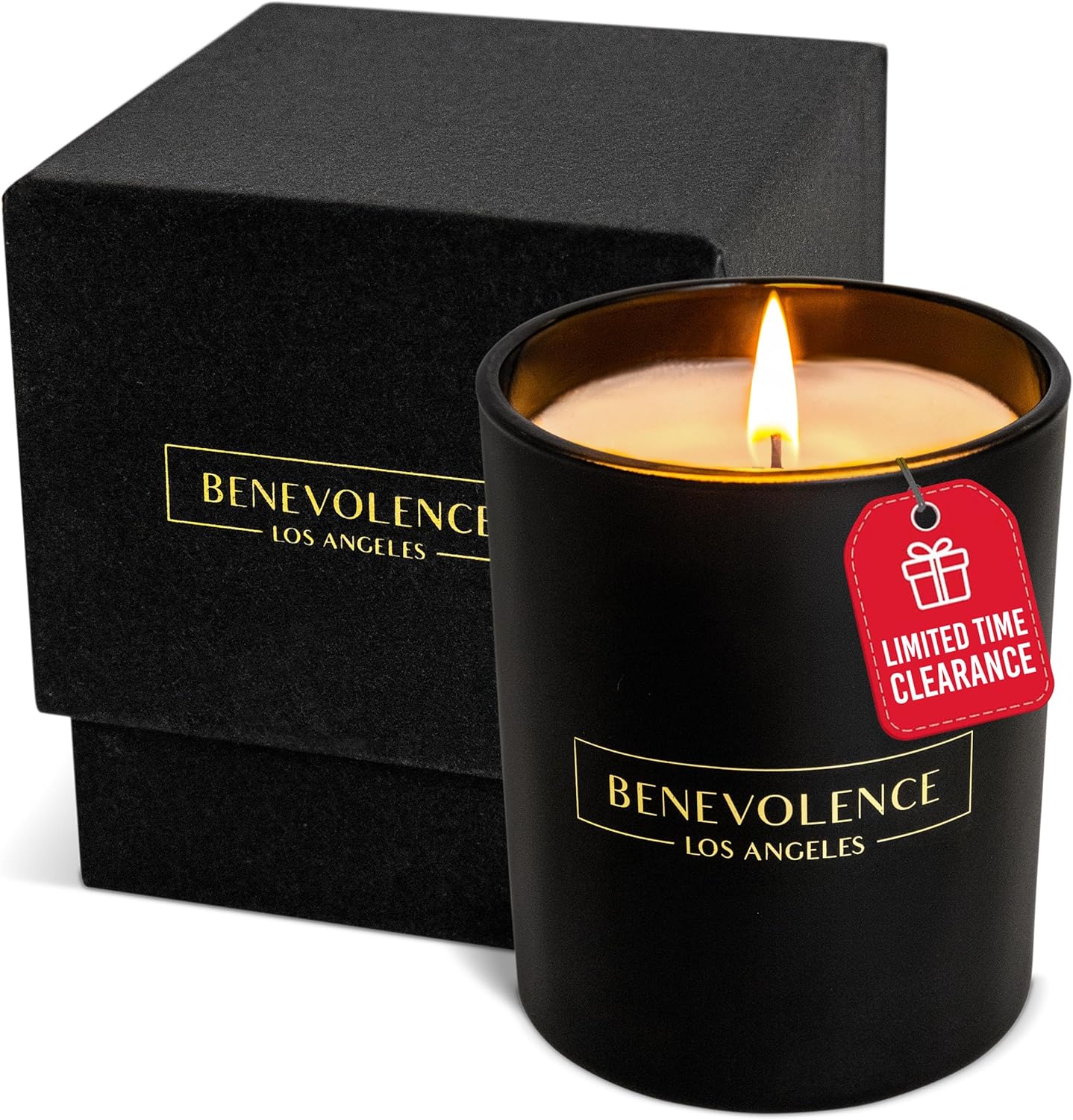 Benevolence LA Clearance Candles Rose & Sandalwood Scented Candle | Soy Candles, Black Candle for Home | Gifts for Women and Men | Home Fragrance | Aromatherapy | 6oz