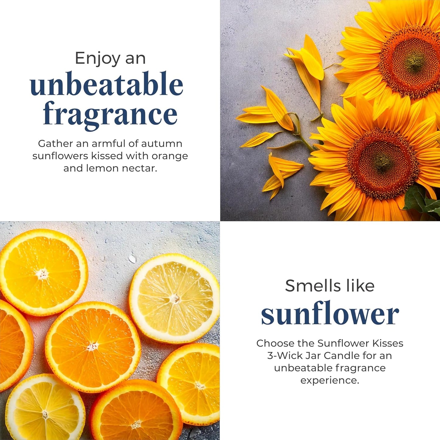 PartyLite 3-Wick Jar Candle, Highly Fragranced Clean Burning Glass Candle, 25-45 Hours Burn Time (Sunflower Kisses)