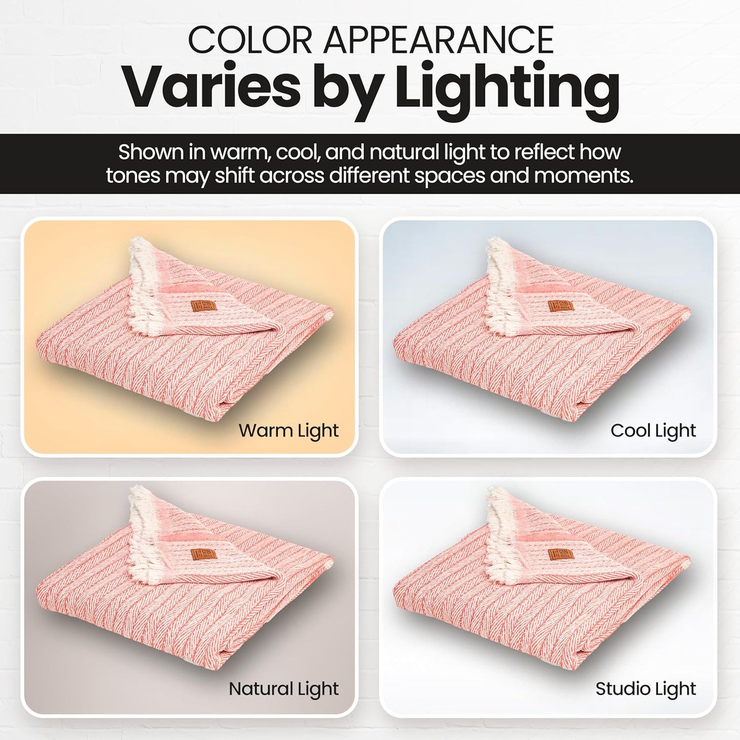 Gold Case Throw Blanket for Couch – 100% Recycled Turkish Cotton Blankets & Throws – Elegant Decorative Throw Blankets for Living Room Sofa – Woven Throws for Couch – Vintage Orange – 60x80