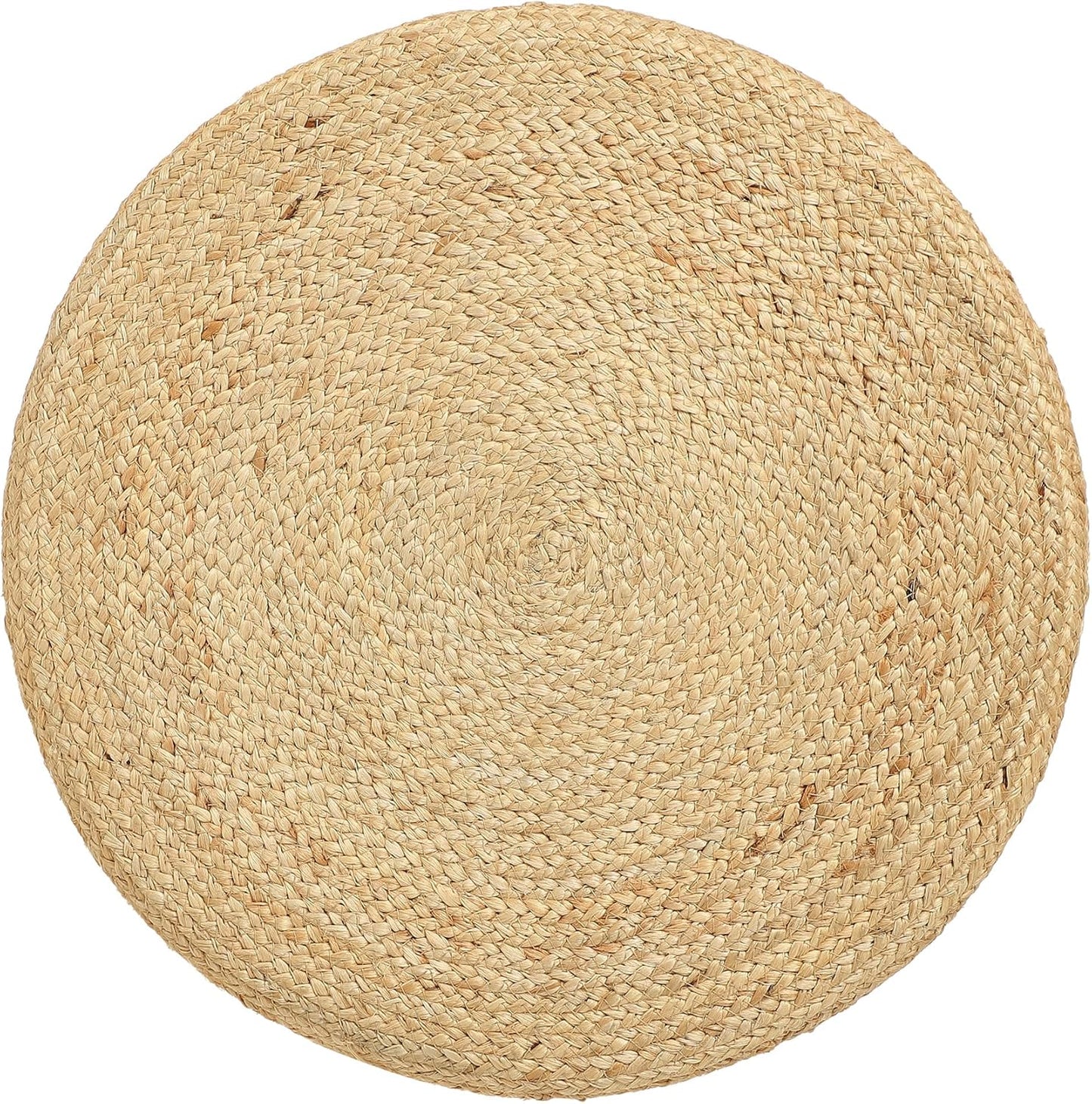 REDEARTH · Cylindrical Pouf Foot Stool Ottoman - Jute Braided Pouffe Poof Accent Sitting Footrest for Living Room, Bedroom, Nursery, Patio, Lounge & Other Rooms (Navy Natural, 18"x18"x14")