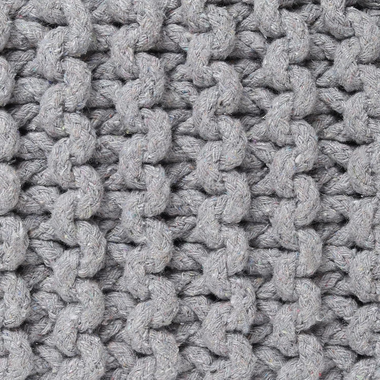 REDEARTH · Cube Low Pouf Foot Stool Ottoman - Hand Knitted Poof - Cord Boho Pouffe - Home Décor - Stuffed Footrest for Living Room - Nursery - Bedroom - Patio (16" x 16" x 8") - Light Gray