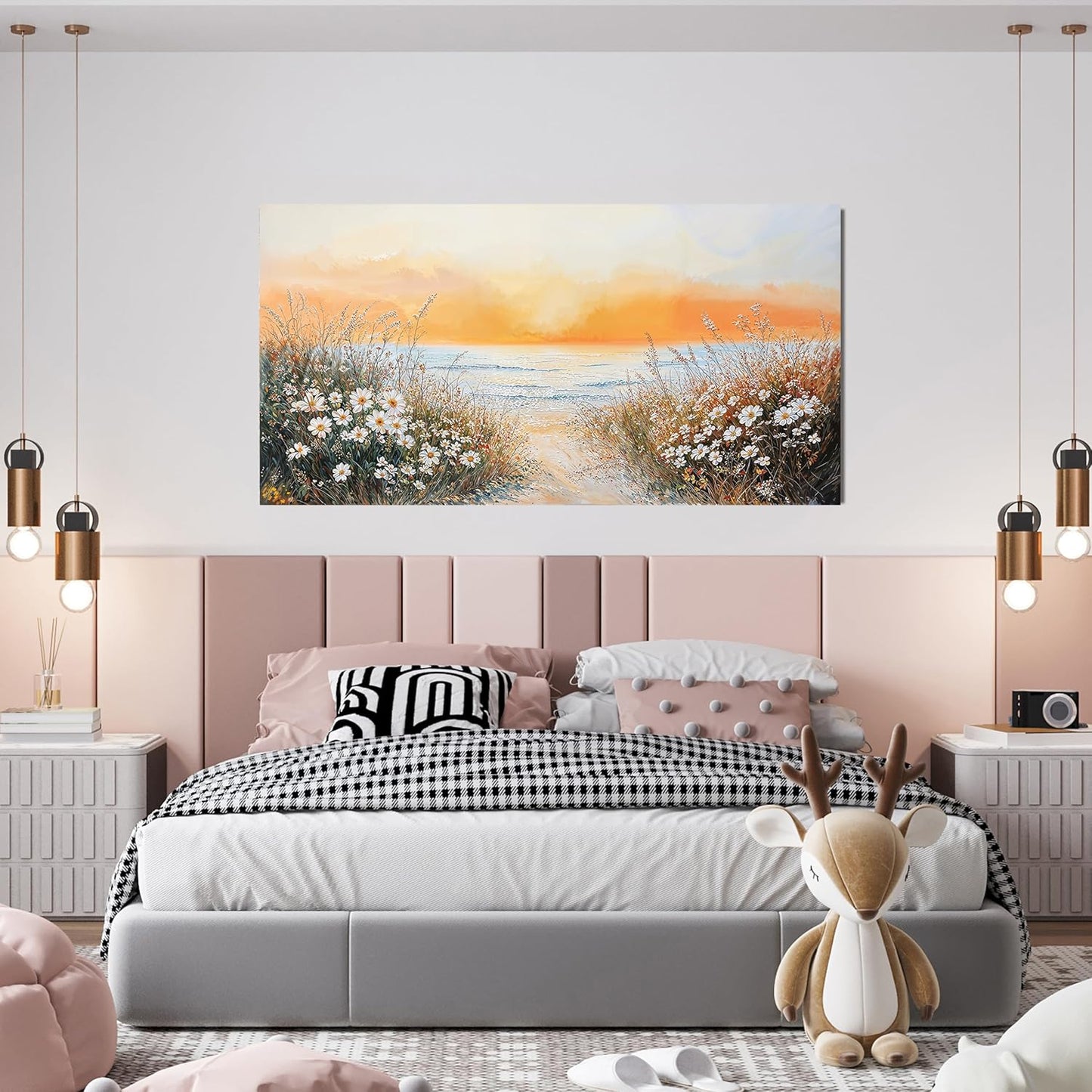 Canvas Wall Art Decor Wall Pictures for Living Room Seaside Artwork for Walls Coastal Beach Wall Art Prints Canvas Art Wall Decor Vintage Landscape Wall Art Decorations Bedroom Home Wall Art Decor 20"X40"