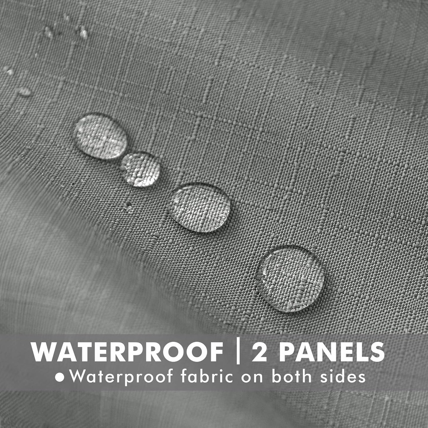 HolidayIdeas 4 Panels Outdoor Curtains for Patio Waterproof Linen Curtains 95 Inch Length-Outside Curtains Heavy Duty, Privacy, Weighted for Pergola, Porch, Gazebo-54 Wide x 95" Long Light Grey