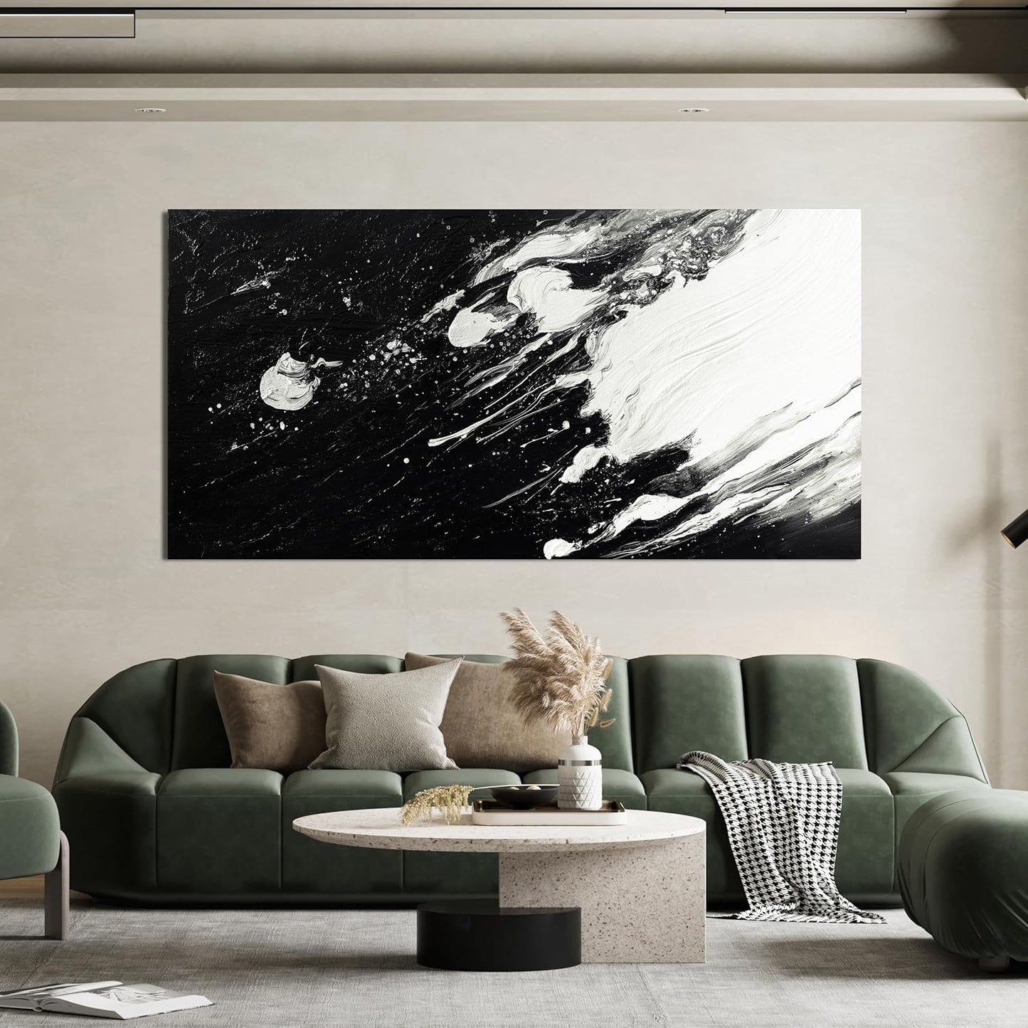 Canvas Wall Art Decor Modern Large Black and White Wall Art Prints Large Wall Art for Living Room Abstract Black Art Abstract Canvas Art Wall Decor Artwork for Walls Home Office Decor 29" X 58"