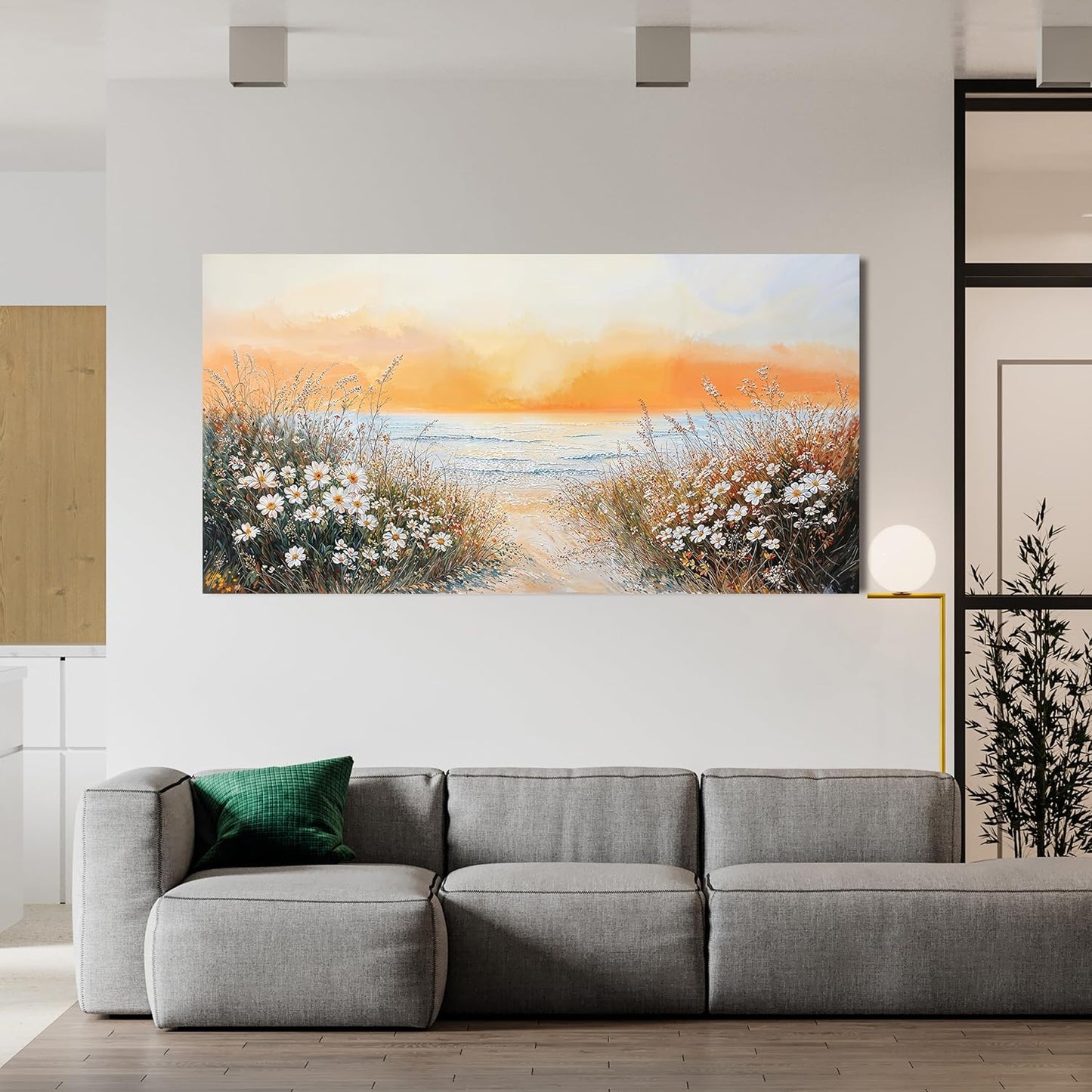 Canvas Wall Art Decor Wall Pictures for Living Room Seaside Artwork for Walls Coastal Beach Wall Art Prints Canvas Art Wall Decor Vintage Landscape Wall Art Decorations Bedroom Home Wall Art Decor 20"X40"