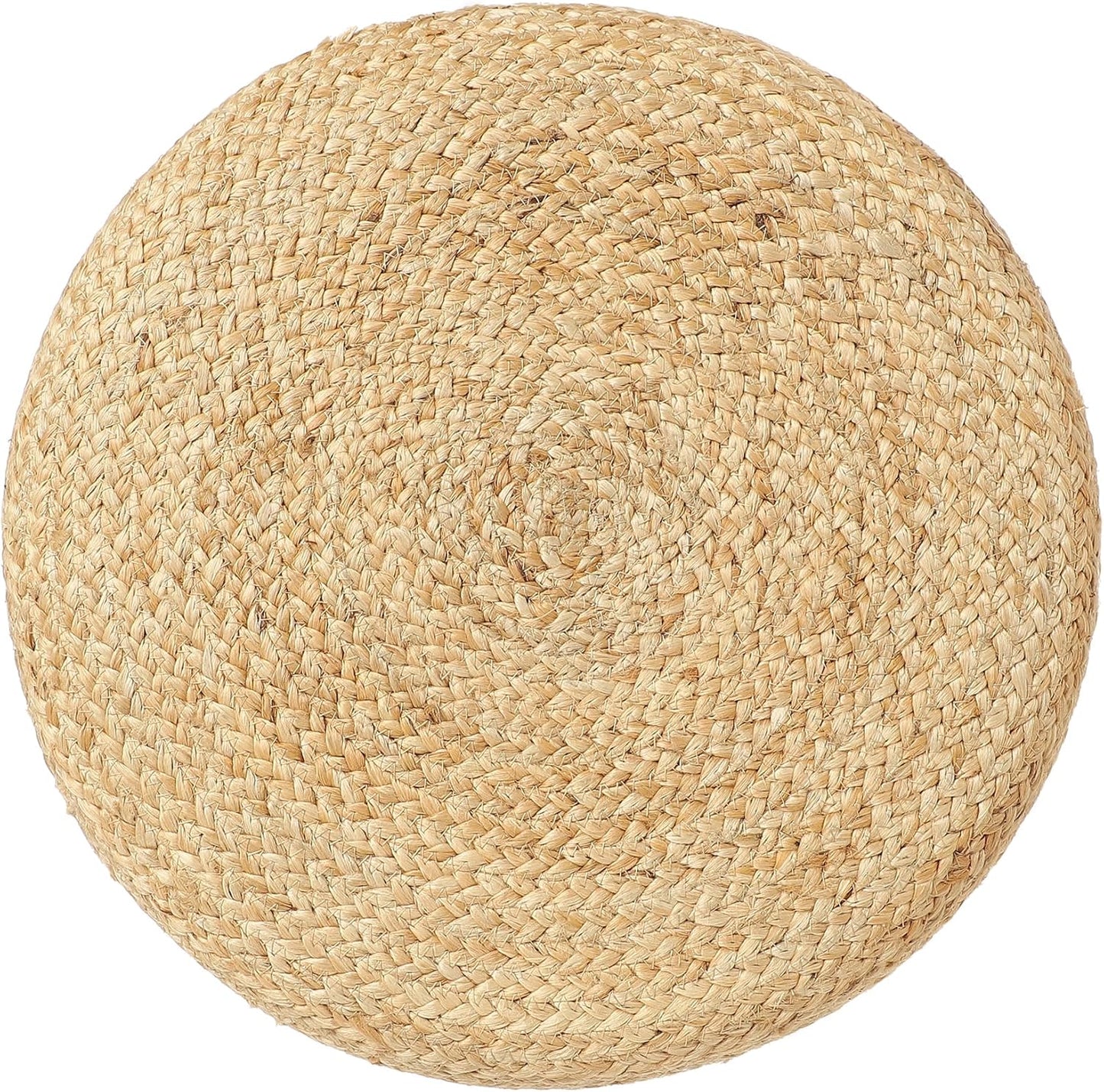 REDEARTH · Cylindrical Pouf Foot Stool Ottoman - Jute Braided Pouffe Poof Accent Sitting Footrest for Living Room, Bedroom, Nursery, Patio, Lounge & Other Rooms (Natural Rust, 18"x18"x14")