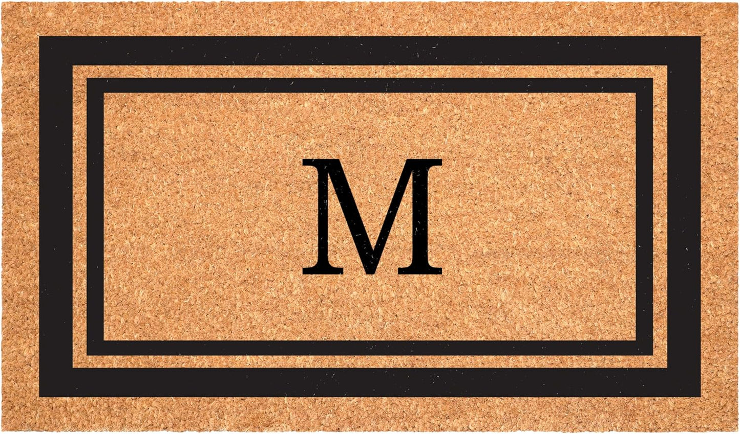 Calloway Mills 152962436M Black Border 24" x 36" Monogram Doormat, (Letter M)