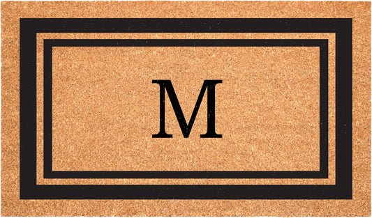 Calloway Mills 152963048M Black Border 30" x 48" Monogram Doormat Letter (M)