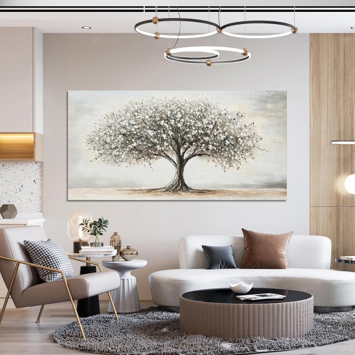 Canvas Wall Art Decor Tree of Life Art Modern Black and White Art Prints Canvas Art Wall Decor Artwork for Walls Decorations Pictures for Living Room for Home Office Wall Decor 20"X40"