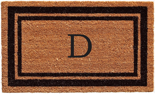 Calloway Mills 152963672D Black Border 36" x 72" Monogram Doormat Letter (D)