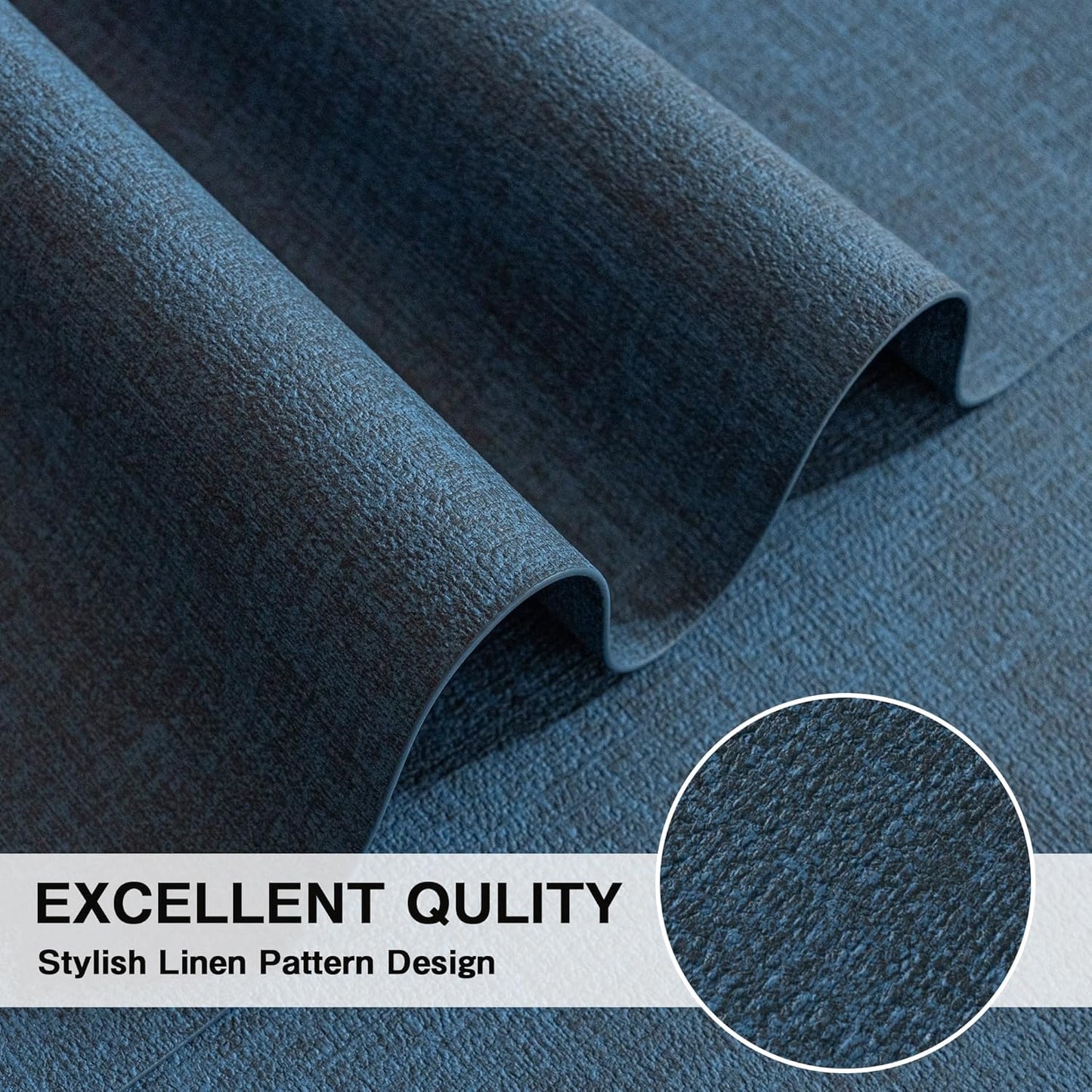 Chrysameld Vinyl Placemats Set of 6 - Faux Leather 100% Waterproof Oil-Proof Wipeable PU Place Mats, Heat Resistant Anti Slip Reversible Table Mats for Indoor & Outdoor Use,(17×12Inch, Navy Blue)