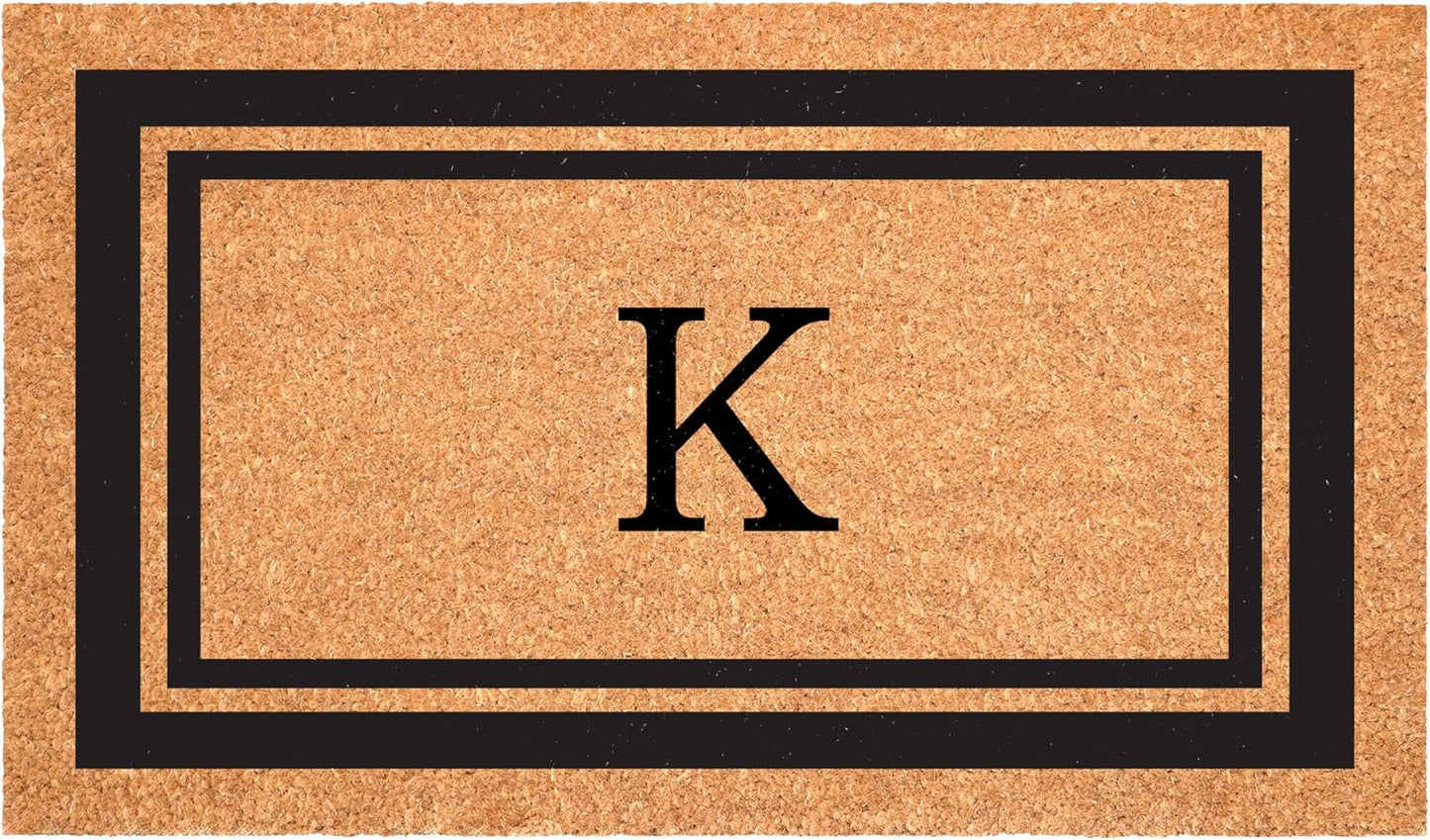 Calloway Mills 152962436K Black Border 24" x 36" Monogram Doormat, (Letter K)