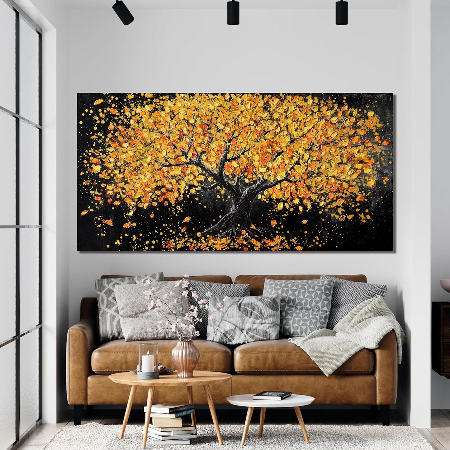 Canvas Wall Art Decor Artwork for Walls Black and Gold Wall Art Decor Tree of Life Wall Art Pictures for Living Room Tree Wall Art Modern Wall Art Prints Art Work for Home Office Wall Decor 20" X 40"