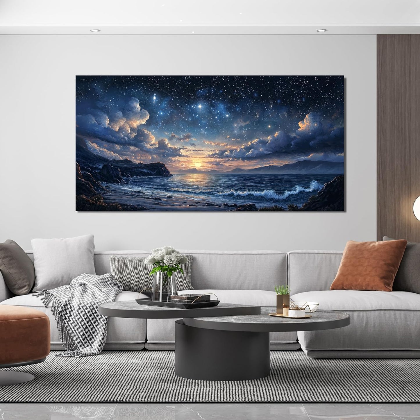 Canvas Wall Art Decor Large Wall Art Pictures for Living Room Canvas Art Wall Decor Landscape Coastal Wall Art Prints Green Artwork for Walls Beachside Art Work for Home Office Wall Decor 24" x 48"