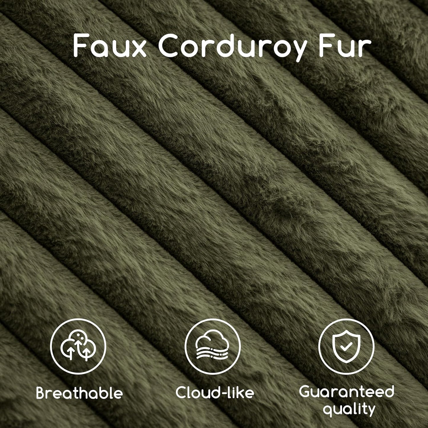 HIGOGOGO Round Stuffed Pouf Ottoman, Stripe Faux Fur Poufs with Foam Chunk Filling, Furry and Fluffy Pouf Foot Stool Storage Ottoman, 26 X 18 Floor Poufs Foot Rest for Living Room, Green